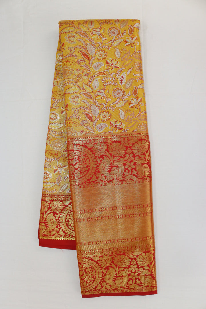 Divine Yellow Kanjipuram Saree