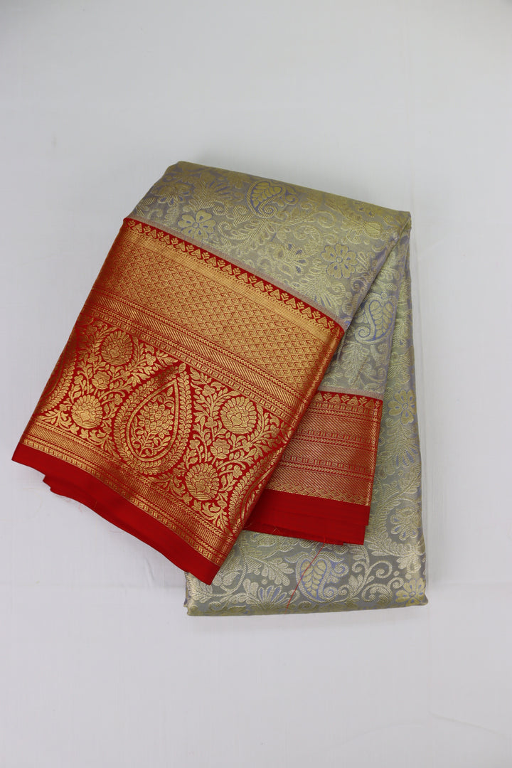 Amazing Grey Kanjipuram Saree