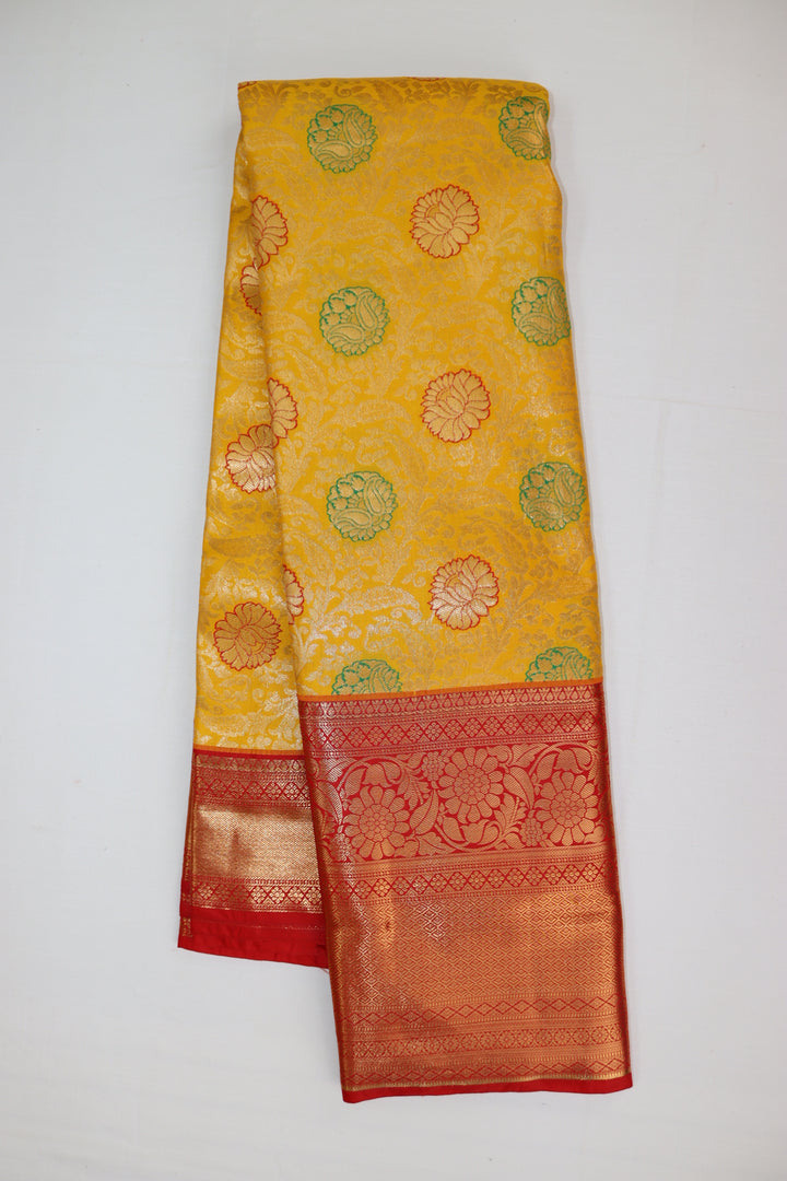 Graceful Yellow Kanjipuram Saree