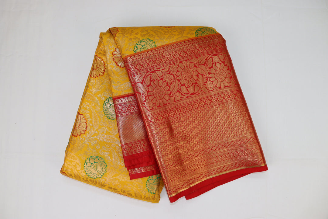 Graceful Yellow Kanjipuram Saree