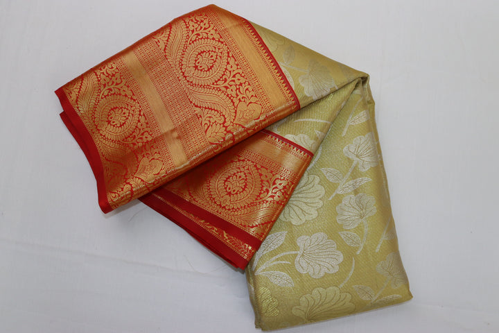 Opulent Cream Kanjipuram Saree