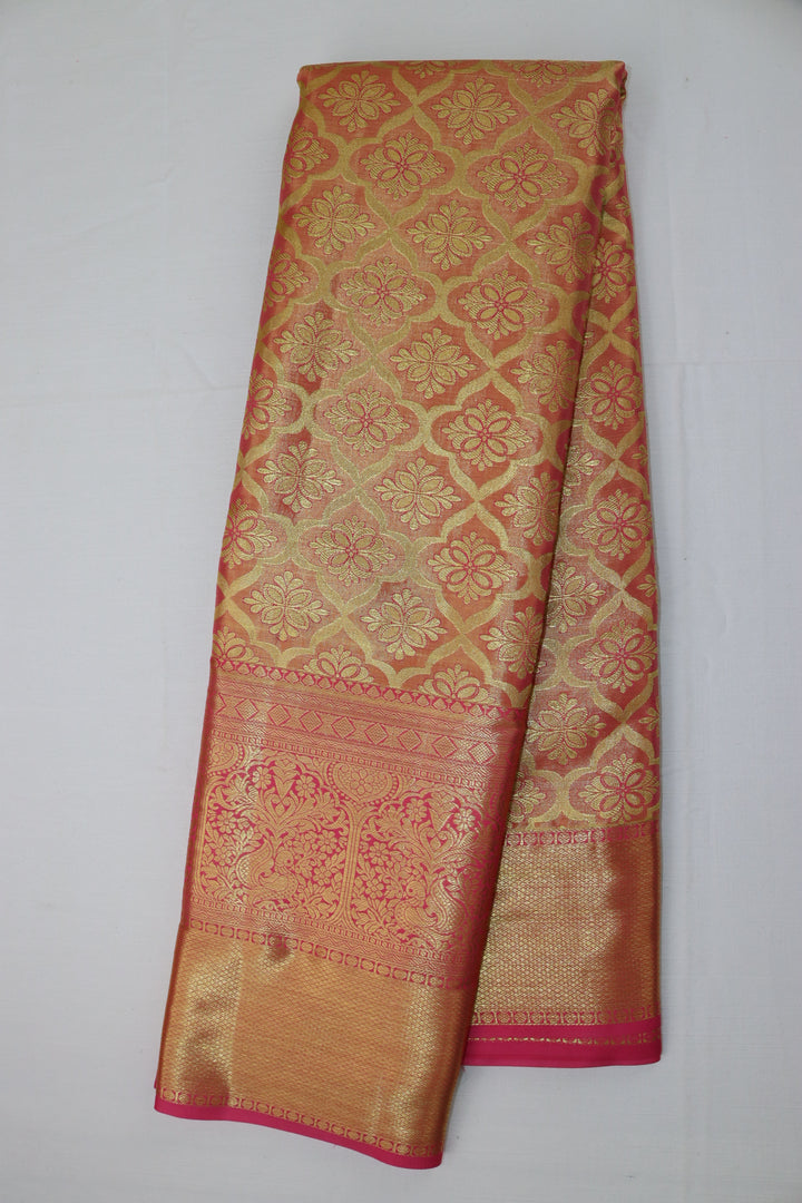 Mesmerizing Orange Kanjipuram Saree