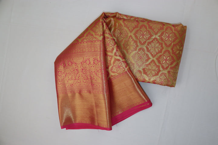 Mesmerizing Orange Kanjipuram Saree