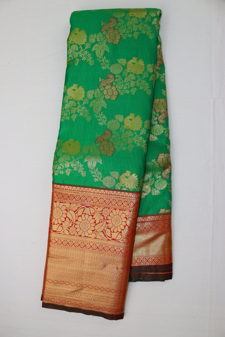 Enchanting Green Kanjipuram Saree