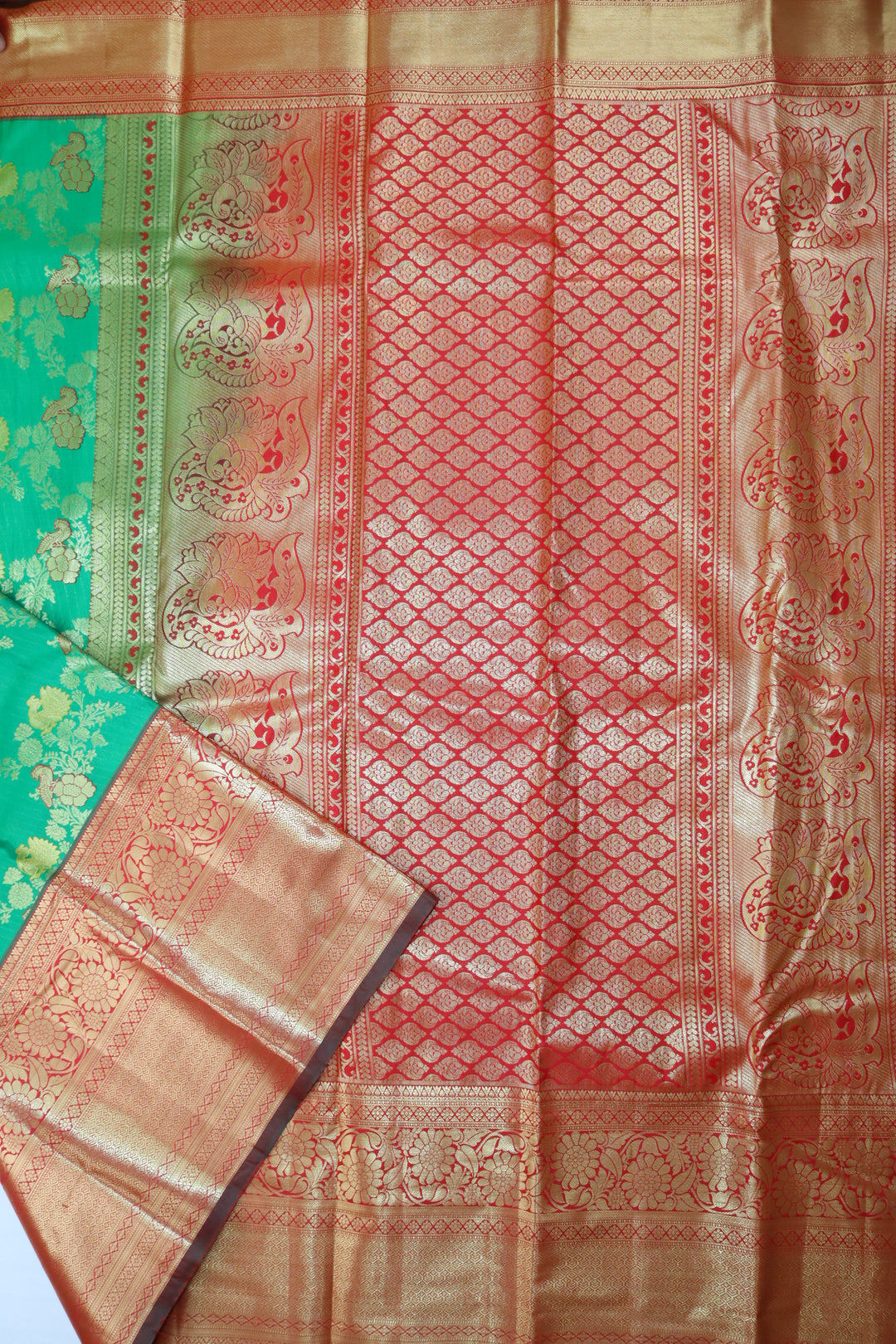 Enchanting Green Kanjipuram Saree