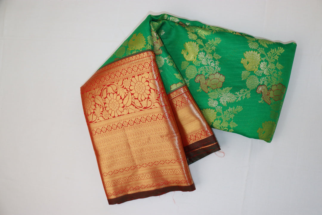 Enchanting Green Kanjipuram Saree