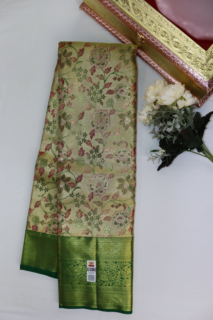 Luxurious Green Pure Kanjipuram Saree