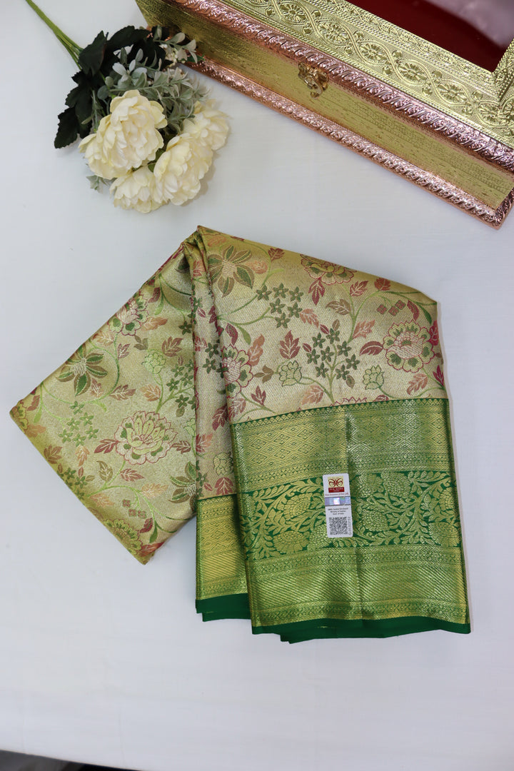 Luxurious Green Pure Kanjipuram Saree