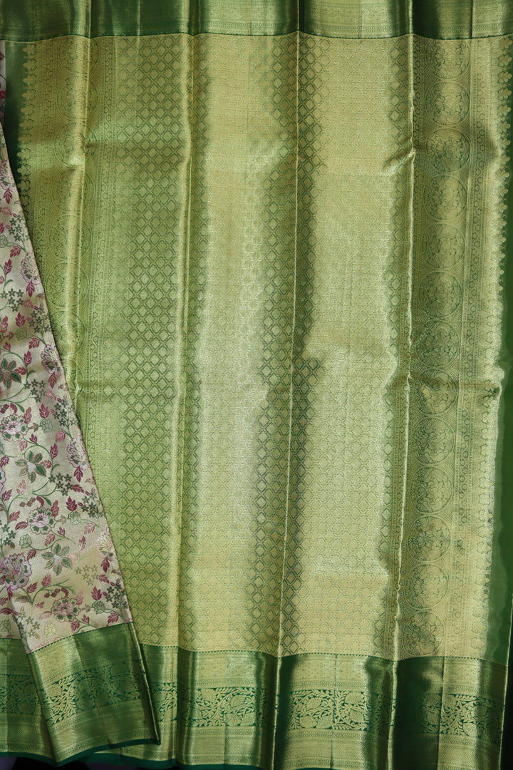 Luxurious Green Pure Kanjipuram Saree