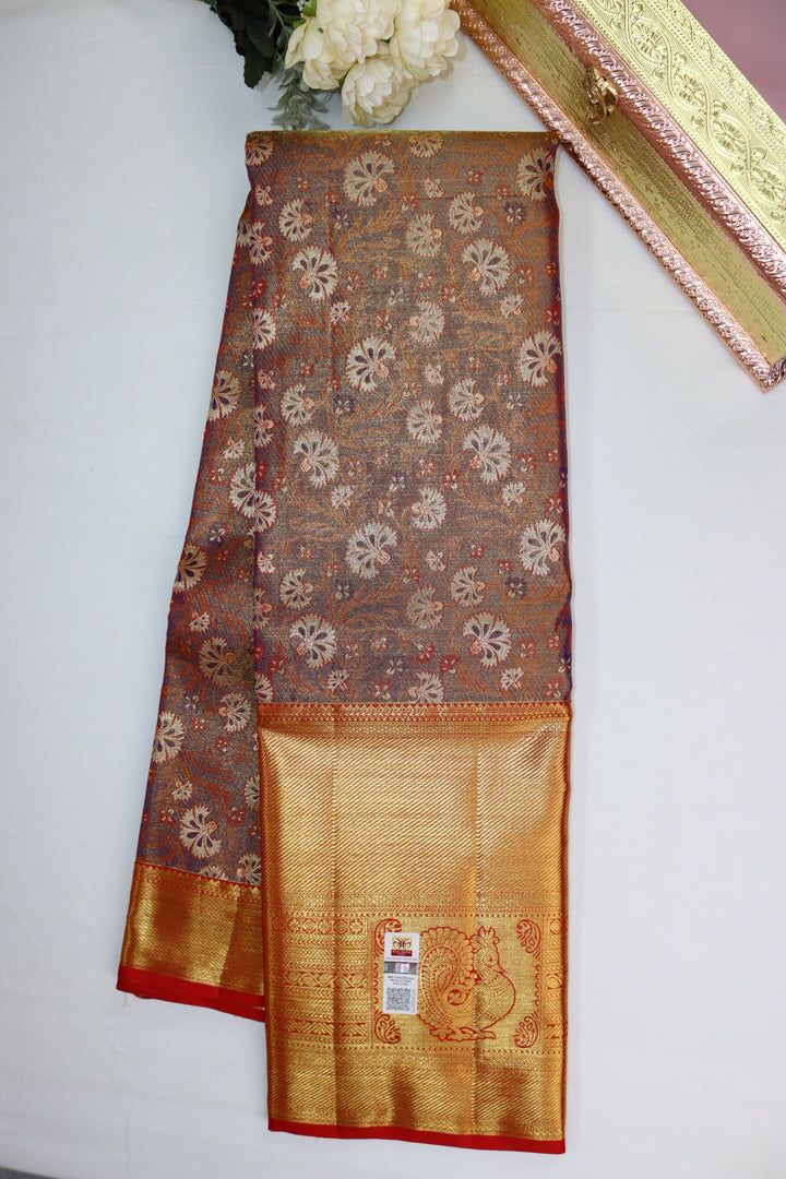 Classic Brown Pure Kanjipuram Saree