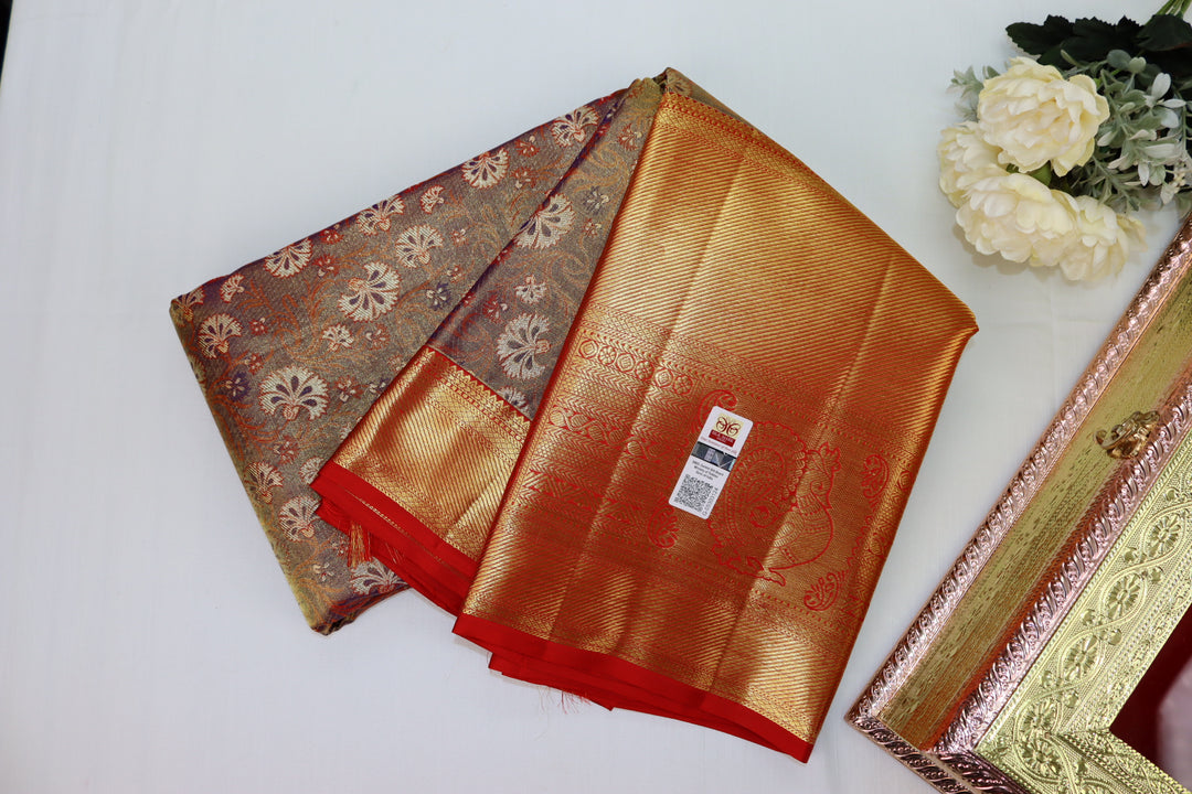 Classic Brown Pure Kanjipuram Saree