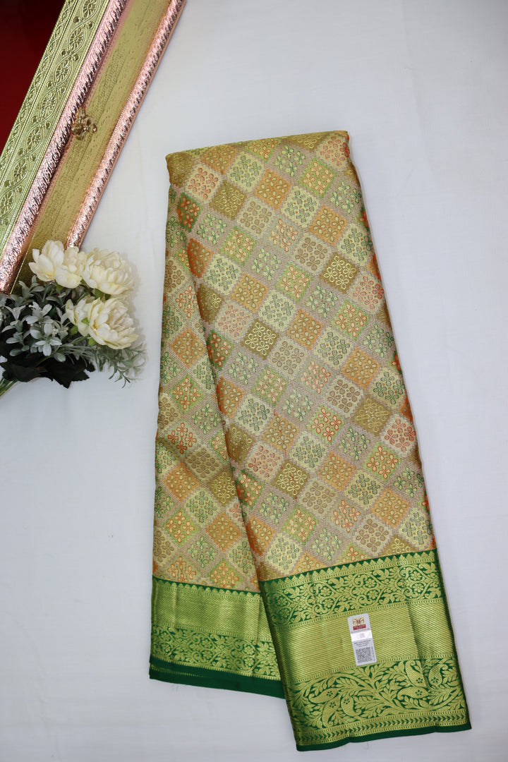 Royal Cream Pure Kanjipuram Saree