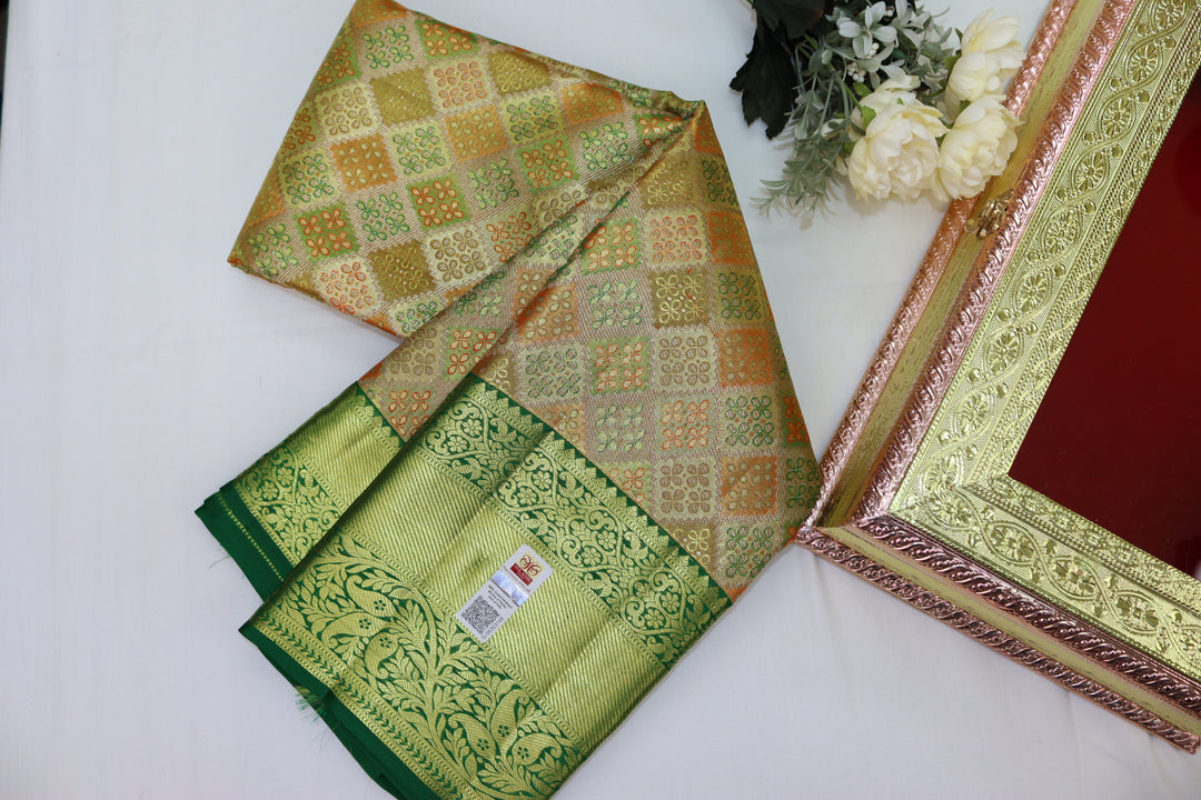 Royal Cream Pure Kanjipuram Saree