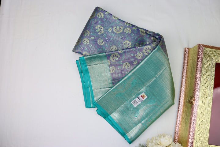 Radiant Blue Pure Kanjipuram Saree