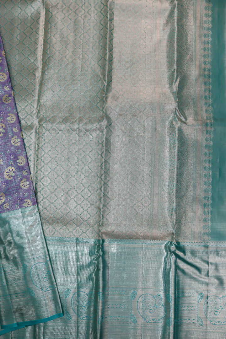 Radiant Blue Pure Kanjipuram Saree