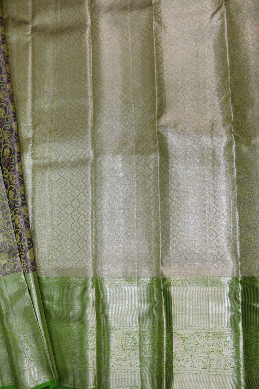 Enchanting Grey Pure Kanjipuram Saree