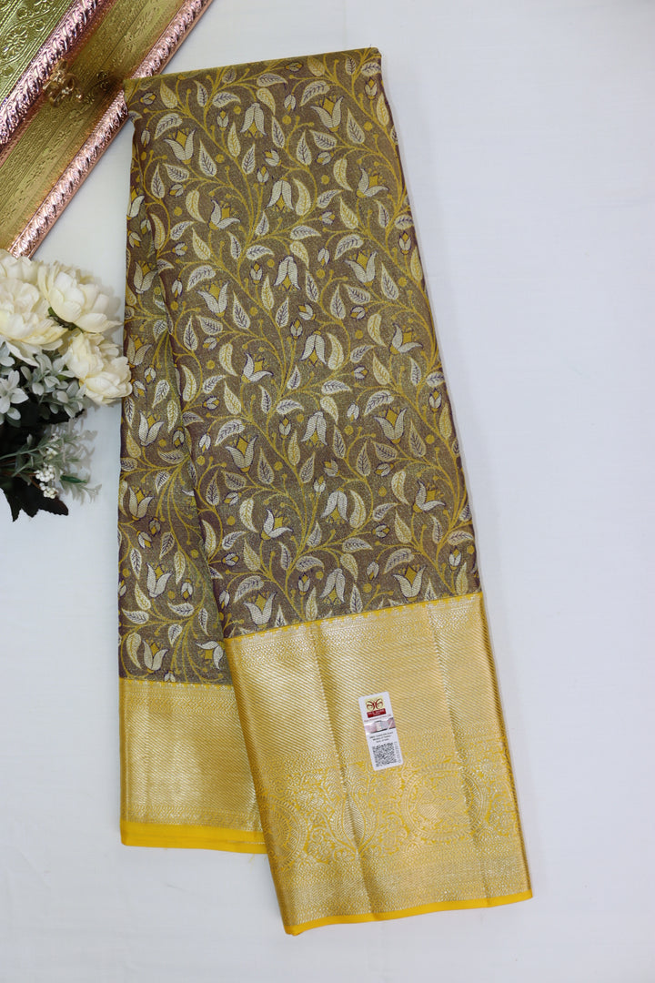 Regal Brown Pure Kanjipuram Saree