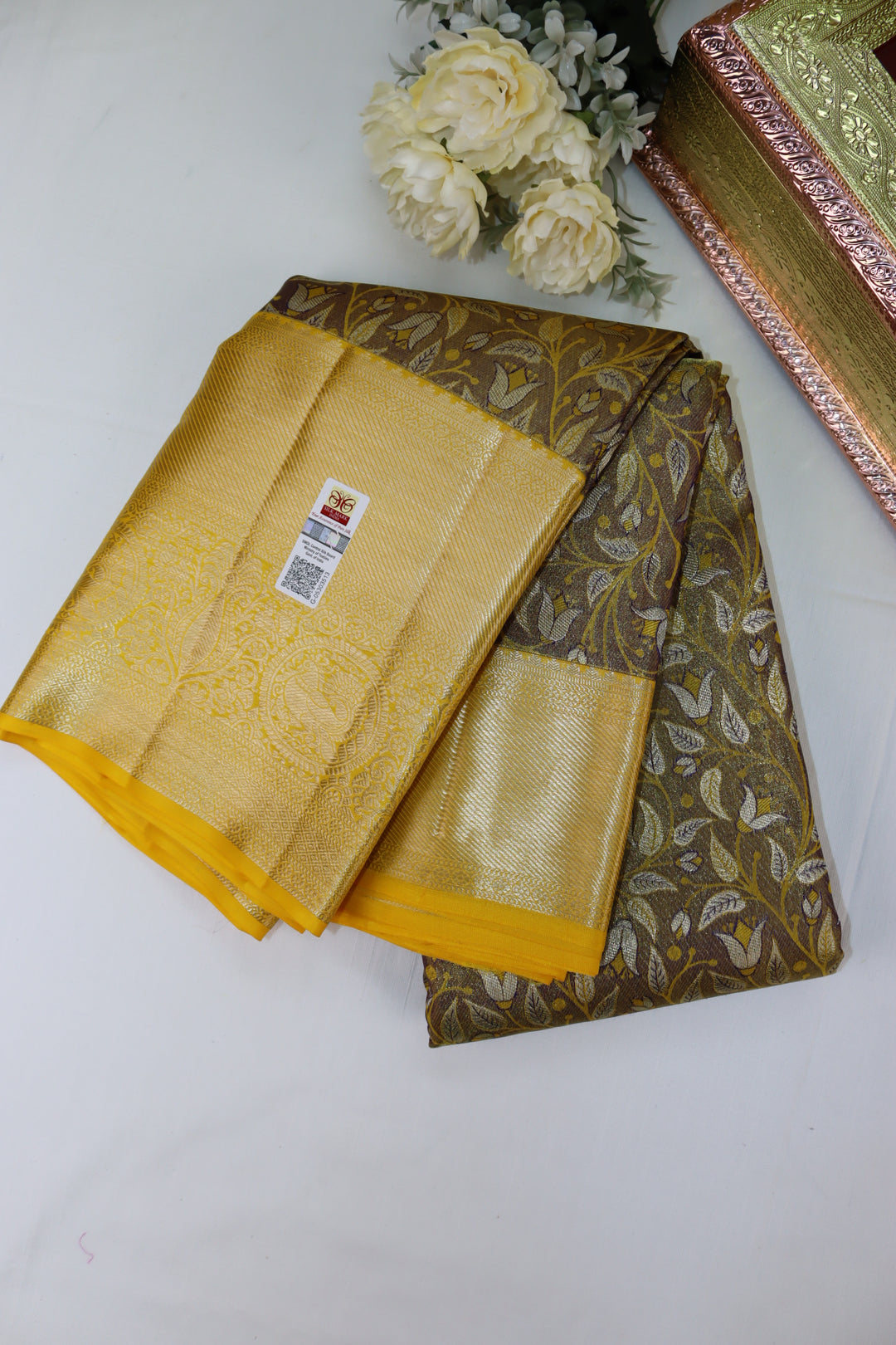 Regal Brown Pure Kanjipuram Saree