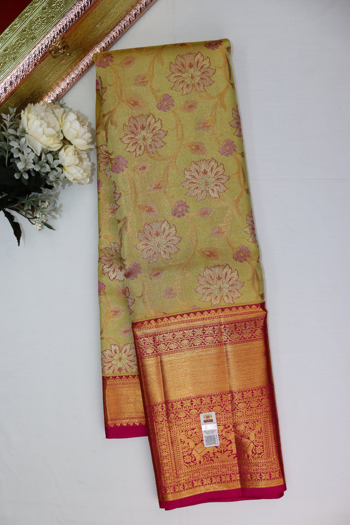 Rich Green Pure Kanjipuram Saree