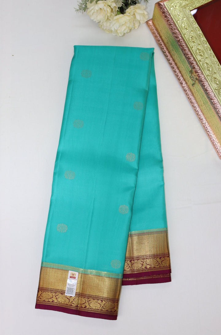 Radiant Blue Pure Kanjipuram Saree