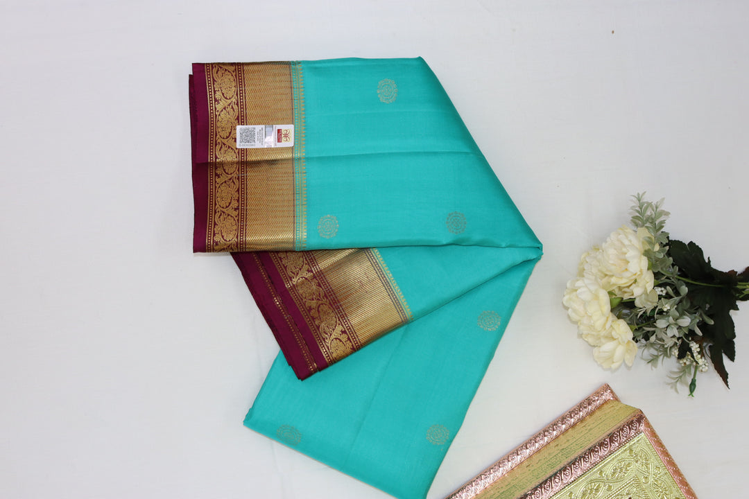 Radiant Blue Pure Kanjipuram Saree