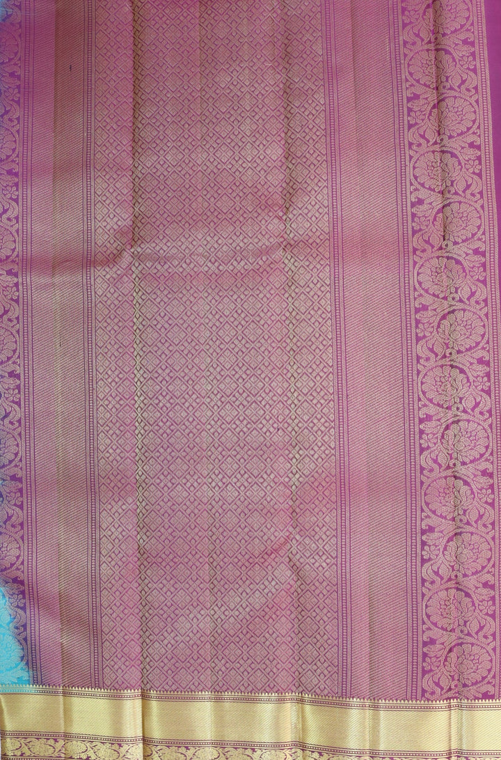 Radiant Blue Pure Kanjipuram Saree