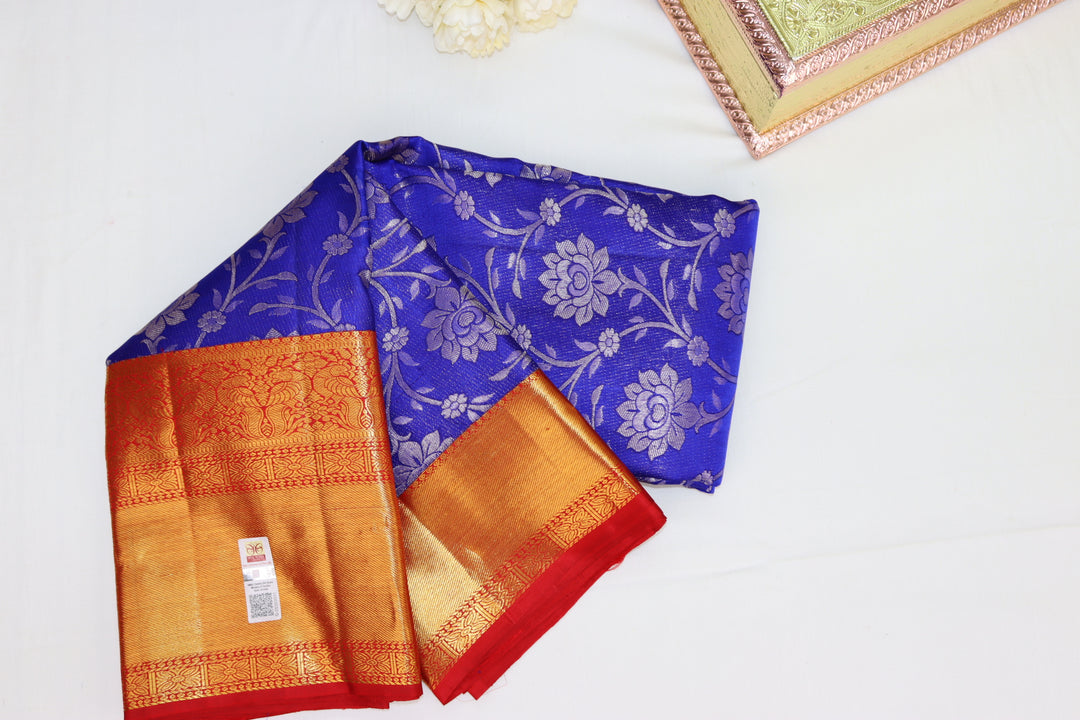 Divine Violet Pure Kanjipuram Saree