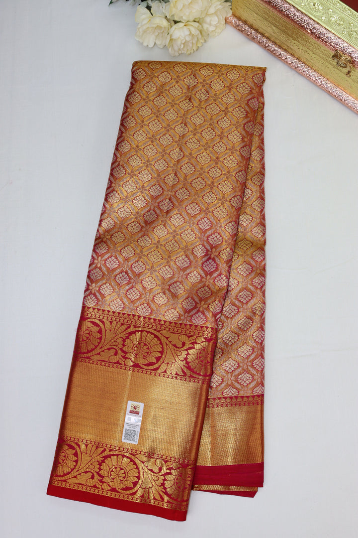 Radiant Orange Pure Kanjipuram Saree