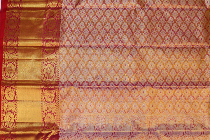 Radiant Orange Pure Kanjipuram Saree