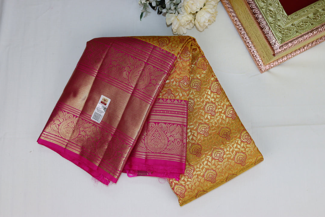 Graceful Yellow Pure Kanjipuram Saree