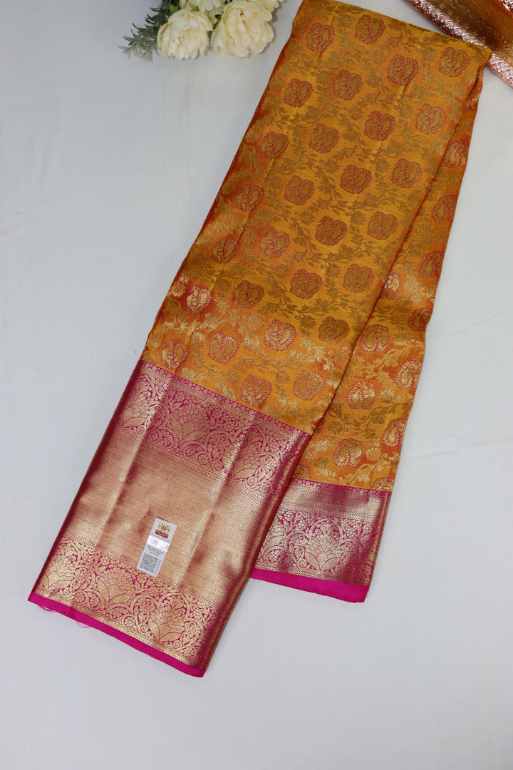 Royal Yellow Pure Kanjipuram Saree