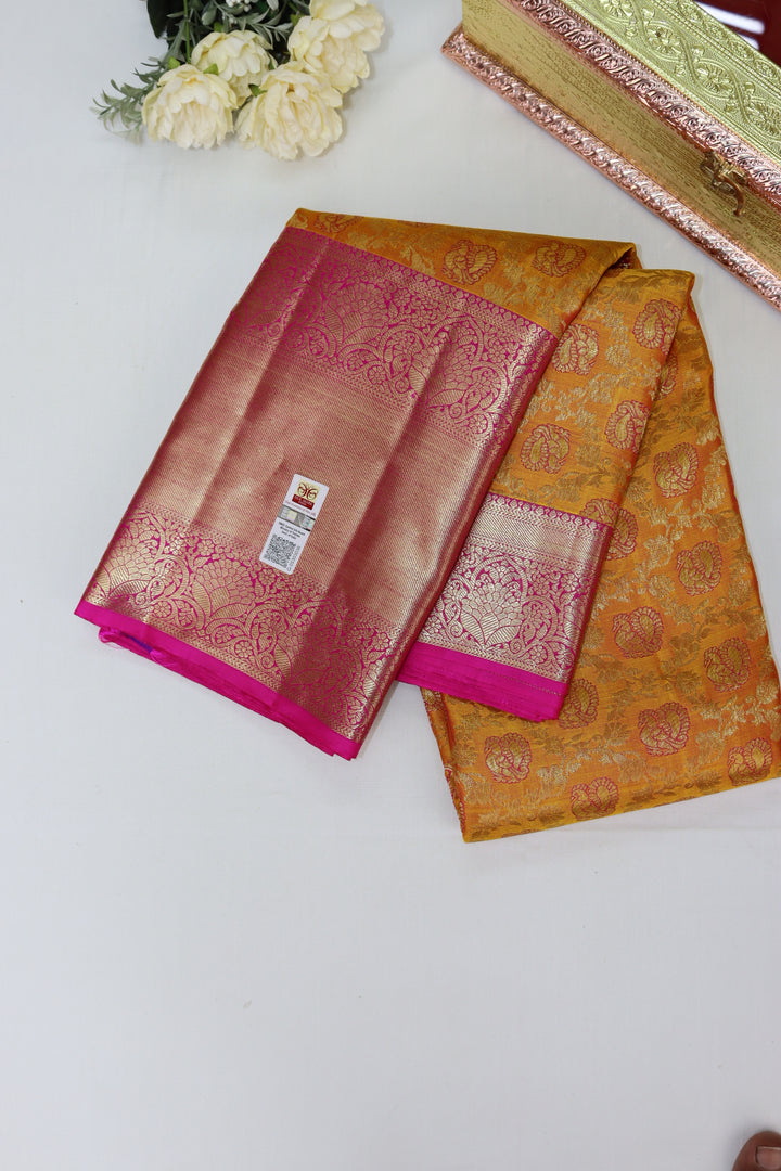 Royal Yellow Pure Kanjipuram Saree