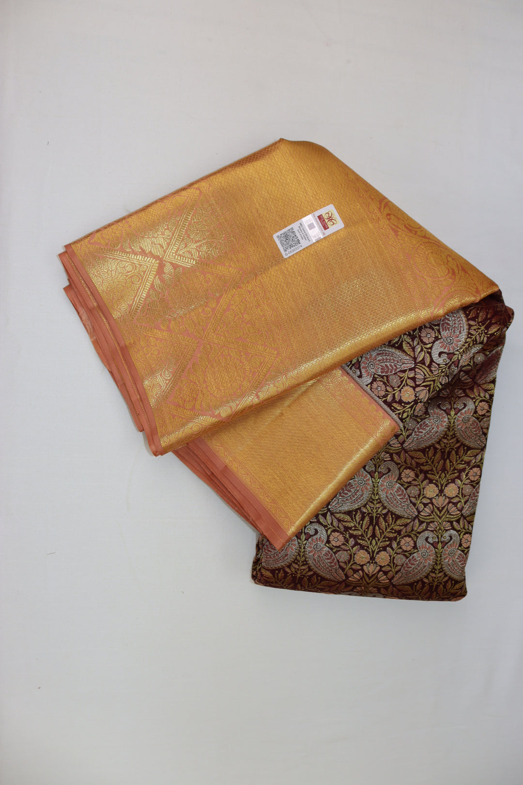 Exquisite Brown Pure Kanjipuram Saree