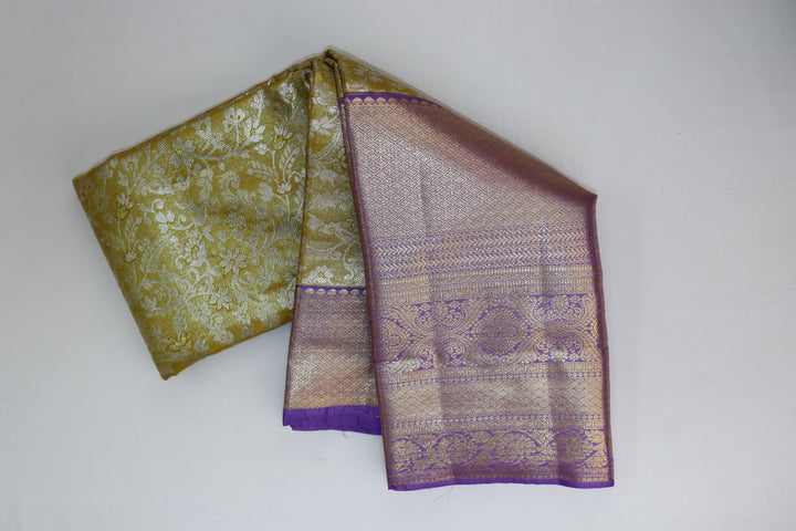 Rich Olive Green Kanjipuram Saree