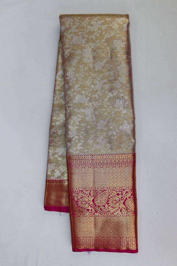 Graceful Beige Kanjipuram Saree