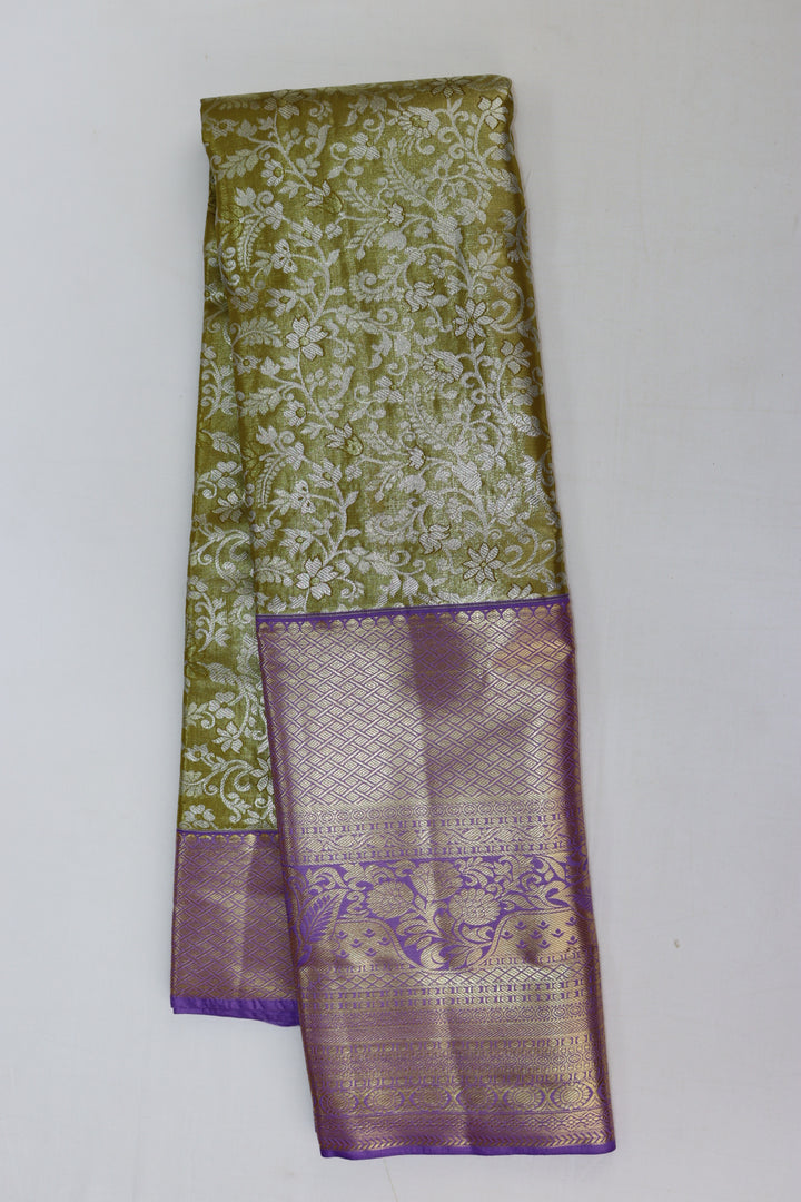 Regal Olive Green Kanjipuram Saree