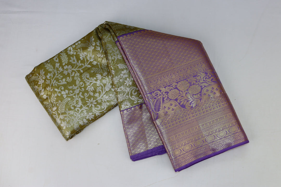 Regal Olive Green Kanjipuram Saree