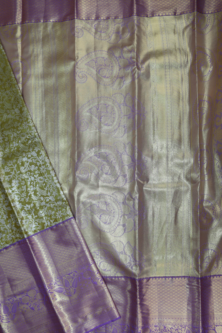 Regal Olive Green Kanjipuram Saree