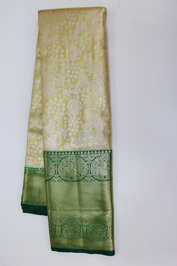 Enchanting Lemon Yellow Kanjipuram Saree