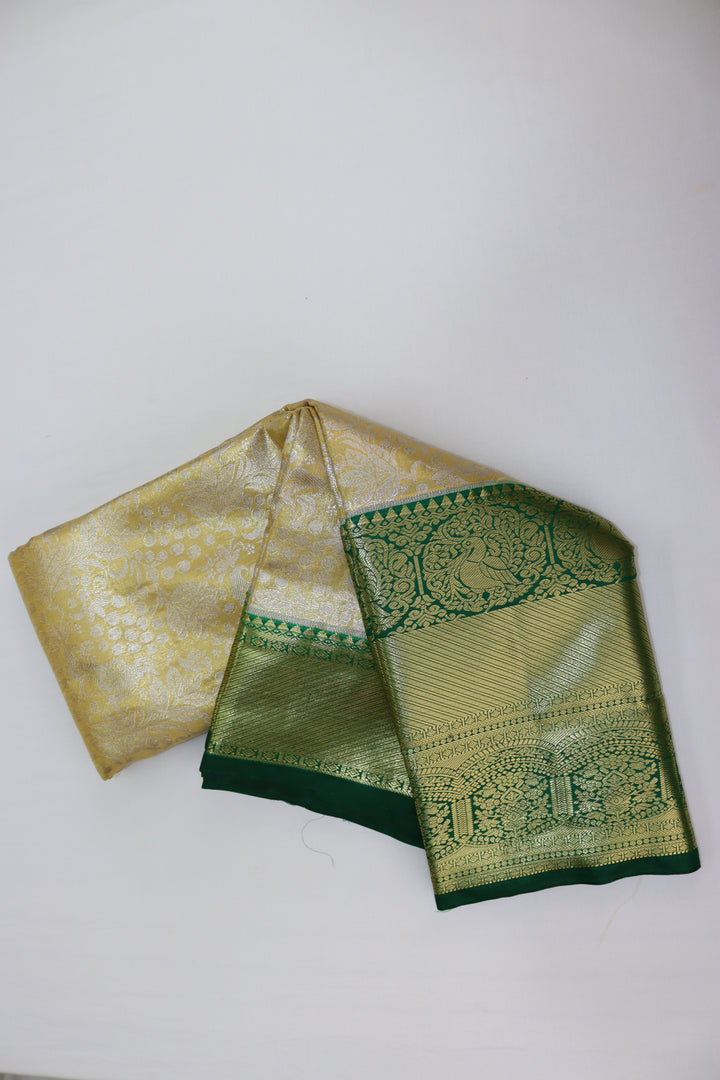 Enchanting Lemon Yellow Kanjipuram Saree