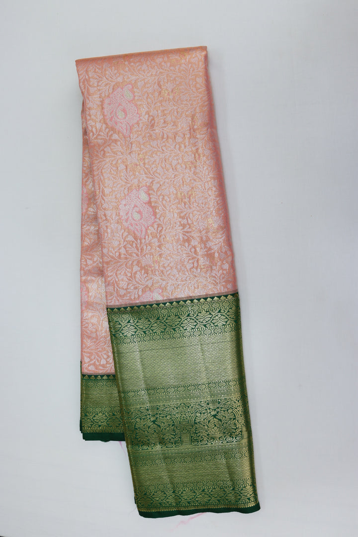 Regal Peach Kanjipuram Saree