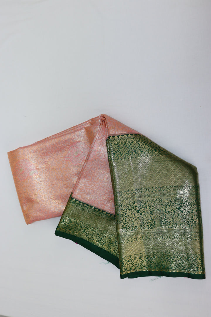 Regal Peach Kanjipuram Saree