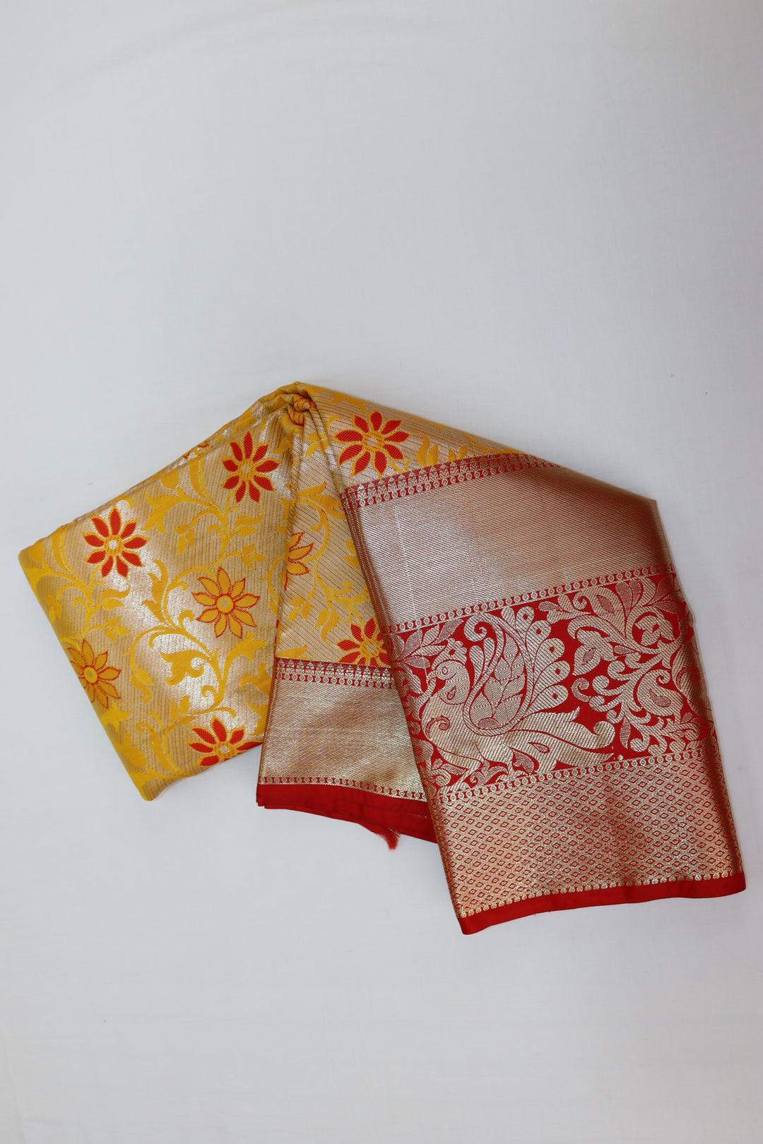 Traditional Yellow Kanjipuram Saree