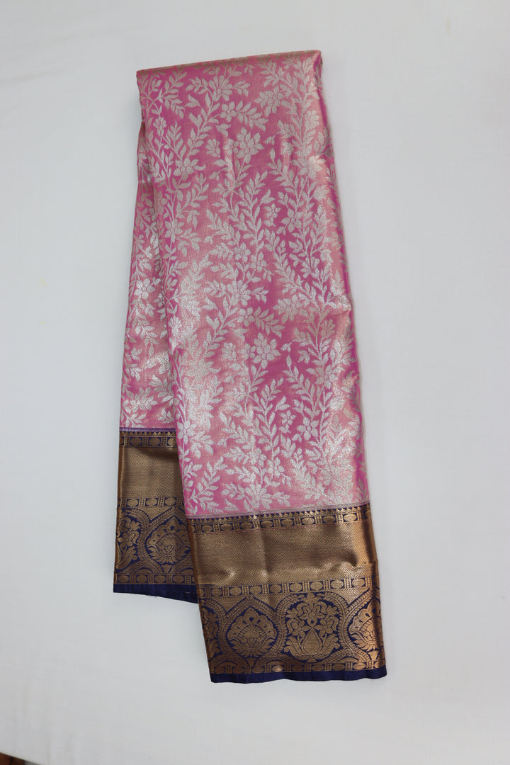 Royal Baby Pink Kanjipuram Saree