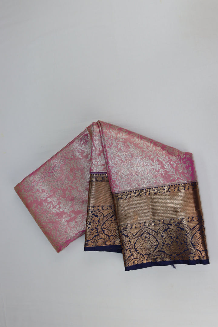 Royal Baby Pink Kanjipuram Saree