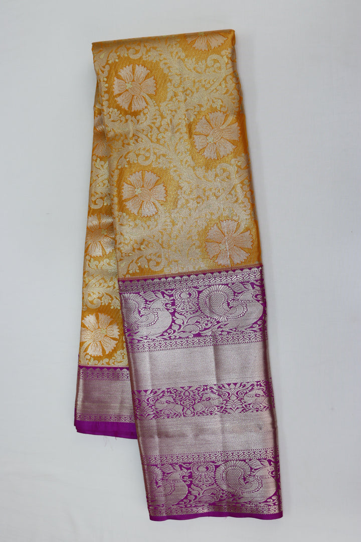 Luxurious Orange Kanjipuram Saree