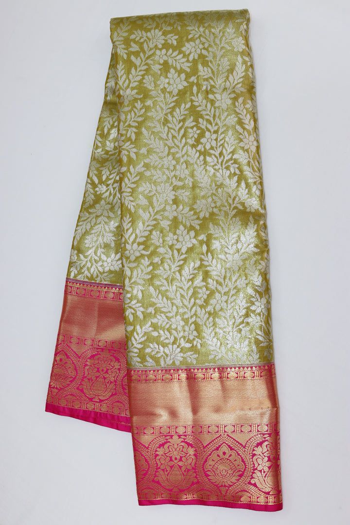 Classic Olive Green Kanjipuram Saree