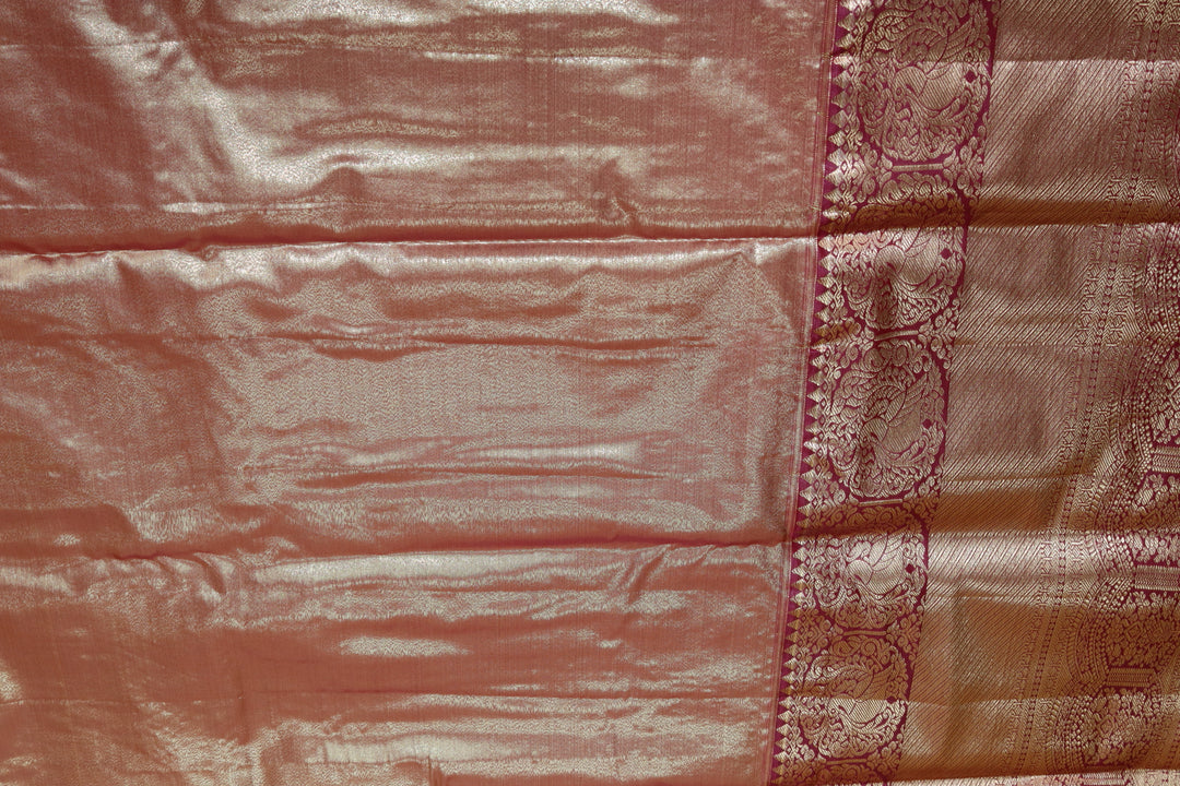 Divine Peach Kanjipuram Saree