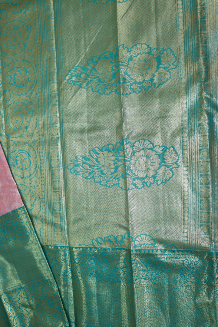 Elegant Peach Kanjipuram Saree