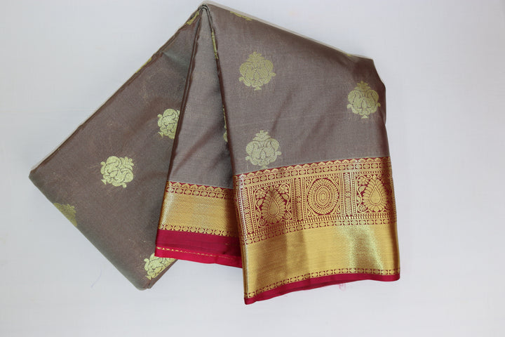 Regal Chacolate Brown Kanjipuram Saree